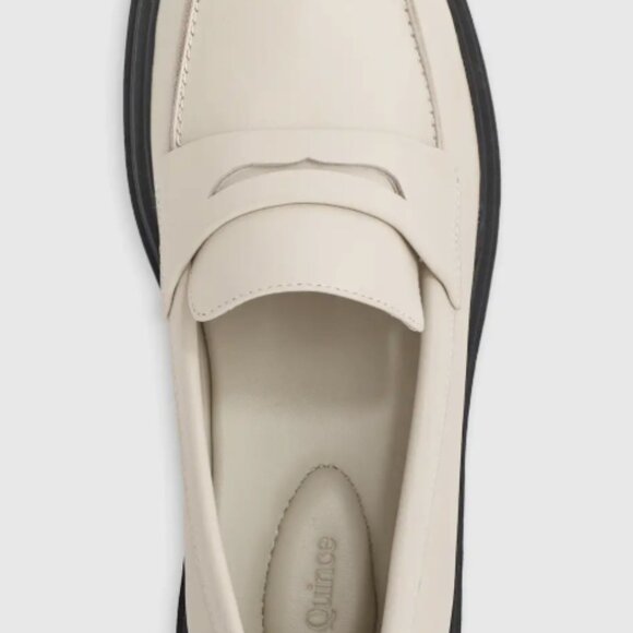 Quince Italian Leather Lug Sole Loafer Women's Size 9 Bone - Picture 3 of 6